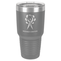 Thumbnail for Polar Camel 30 oz. Dark Gray Vacuum Insulated Ringneck Tumbler with Clear Lid