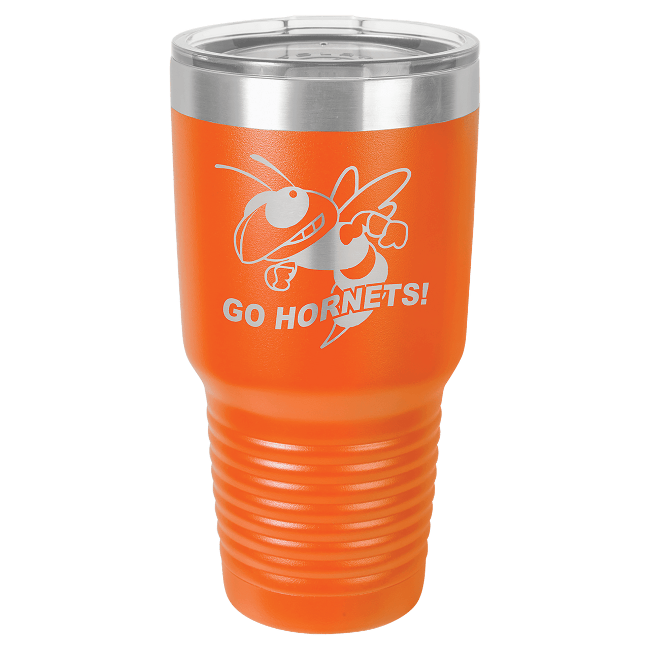 Polar Camel 30 oz. Orange Vacuum Insulated Ringneck Tumbler with Clear Lid