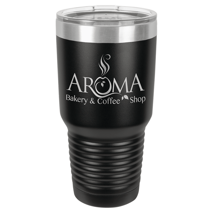 Polar Camel 30 oz. Black Vacuum Insulated Ringneck Tumbler with Clear Lid