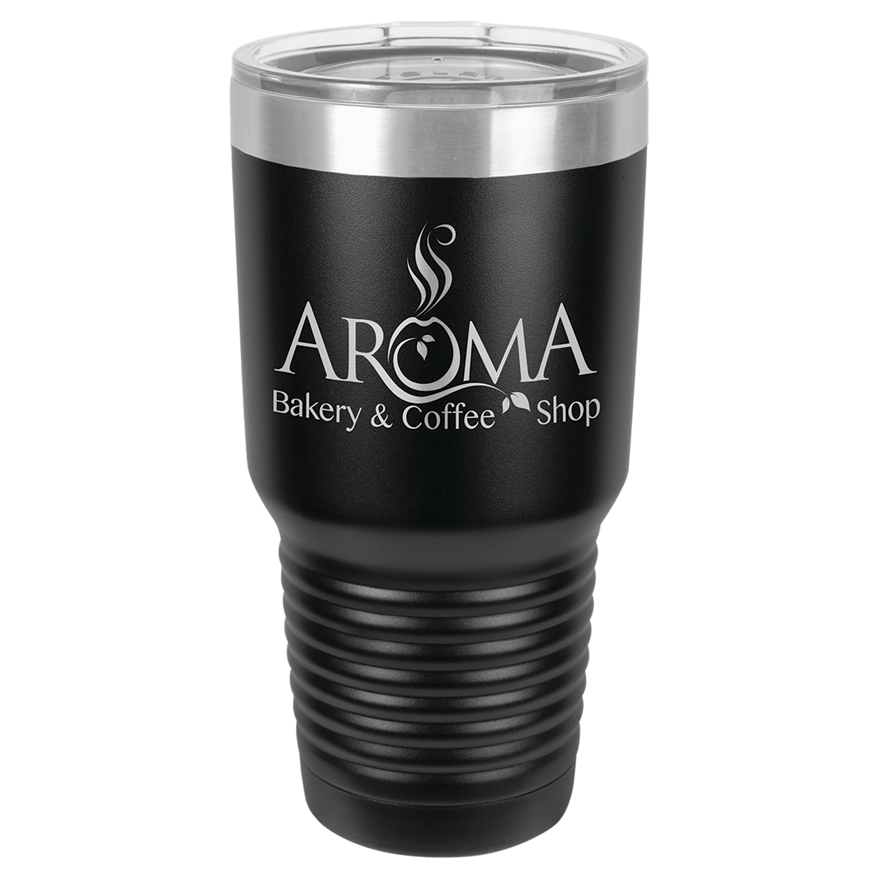 Polar Camel 30 oz. Black Vacuum Insulated Ringneck Tumbler with Clear Lid