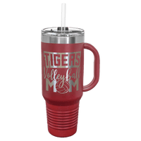 Thumbnail for Polar Camel 40 oz. Maroon Travel Mug with Handle, Straw Included