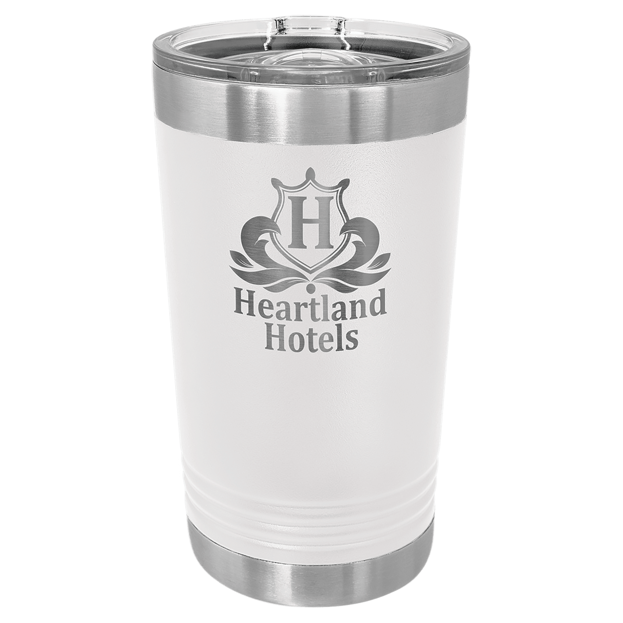 Polar Camel White 16 oz. Pint with Slider Lid