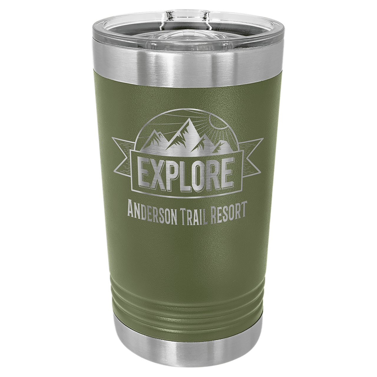 Polar Camel Olive Green 16 oz. Pint with Slider Lid