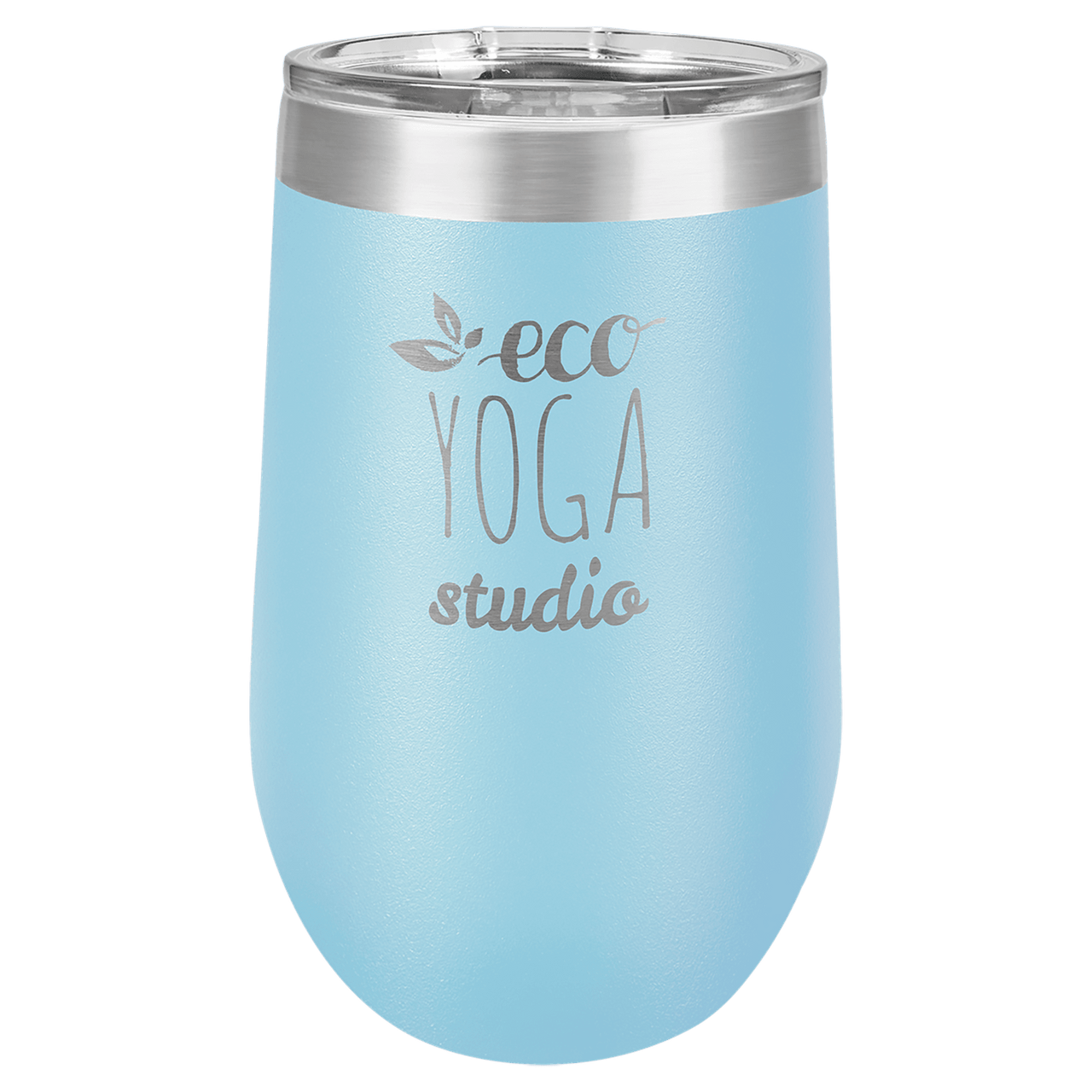 Polar Camel 16 oz. Light Blue Vacuum Insulated Stemless Tumbler with Lid