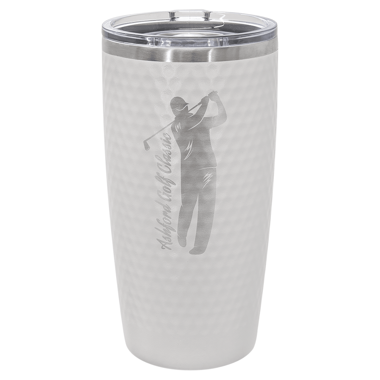 Polar Camel 20 oz. White Golf Tumbler with Dimples and Slider Lid