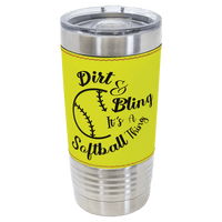 Thumbnail for Polar Camel 20 oz. Softball Leather Tumbler with Slider Lid