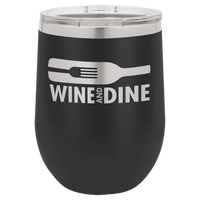 Thumbnail for Polar Camel 12 oz. Black Vacuum Insulated Stemless Wine Tumbler with Lid