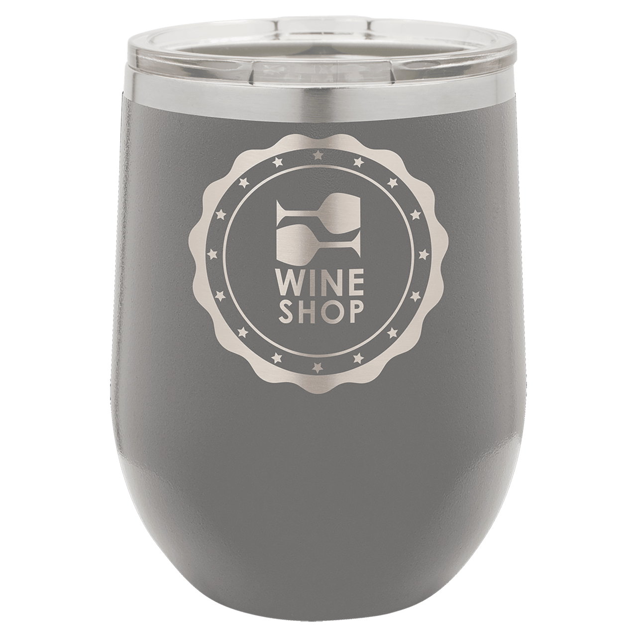 Polar Camel 12 oz. Dark Gray Vacuum Insulated Stemless Wine Tumbler with Lid