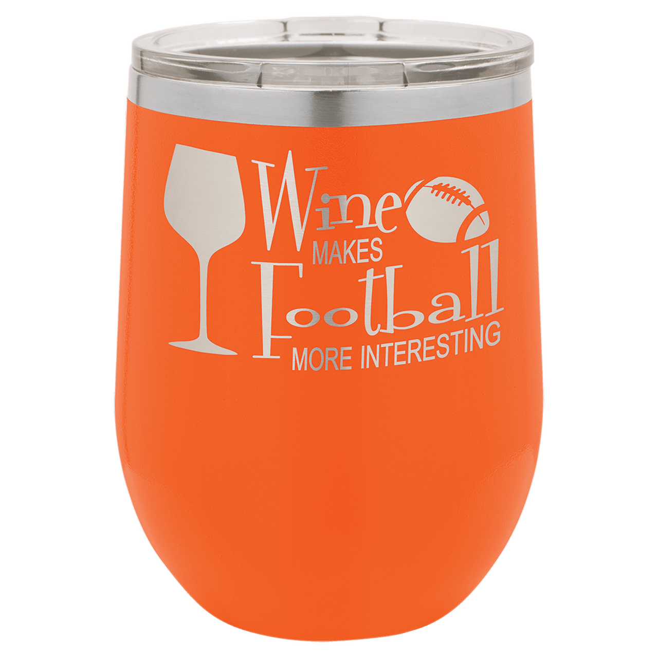 Polar Camel 12 oz. Orange Vacuum Insulated Stemless Wine Tumbler with Lid