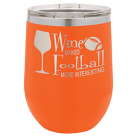 Thumbnail for Polar Camel 12 oz. Orange Vacuum Insulated Stemless Wine Tumbler with Lid