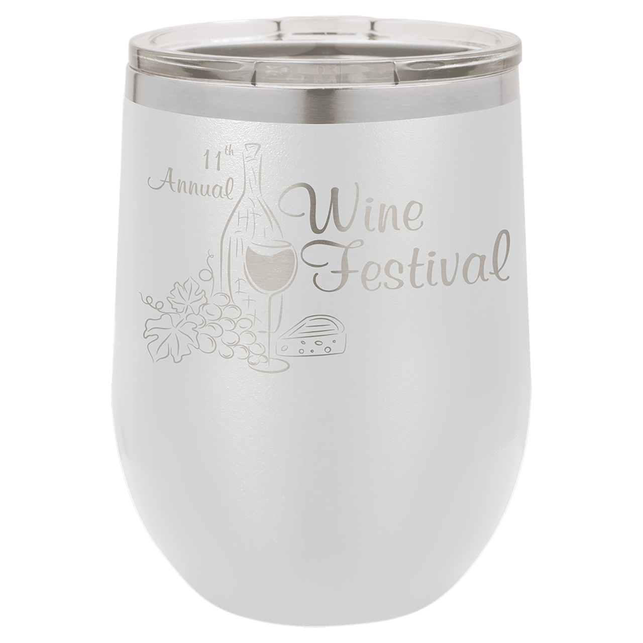 Polar Camel 12 oz. White Vacuum Insulated Stemless Wine Tumbler with Lid