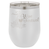 Thumbnail for Polar Camel 12 oz. White Vacuum Insulated Stemless Wine Tumbler with Lid