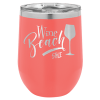 Thumbnail for Polar Camel 12 oz. Coral Vacuum Insulated Stemless Wine Tumbler with Lid