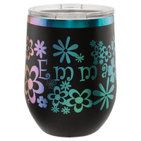 Thumbnail for Polar Camel 12 oz. Black/Prism ION-Plated Stemless Wine Tumbler with Lid