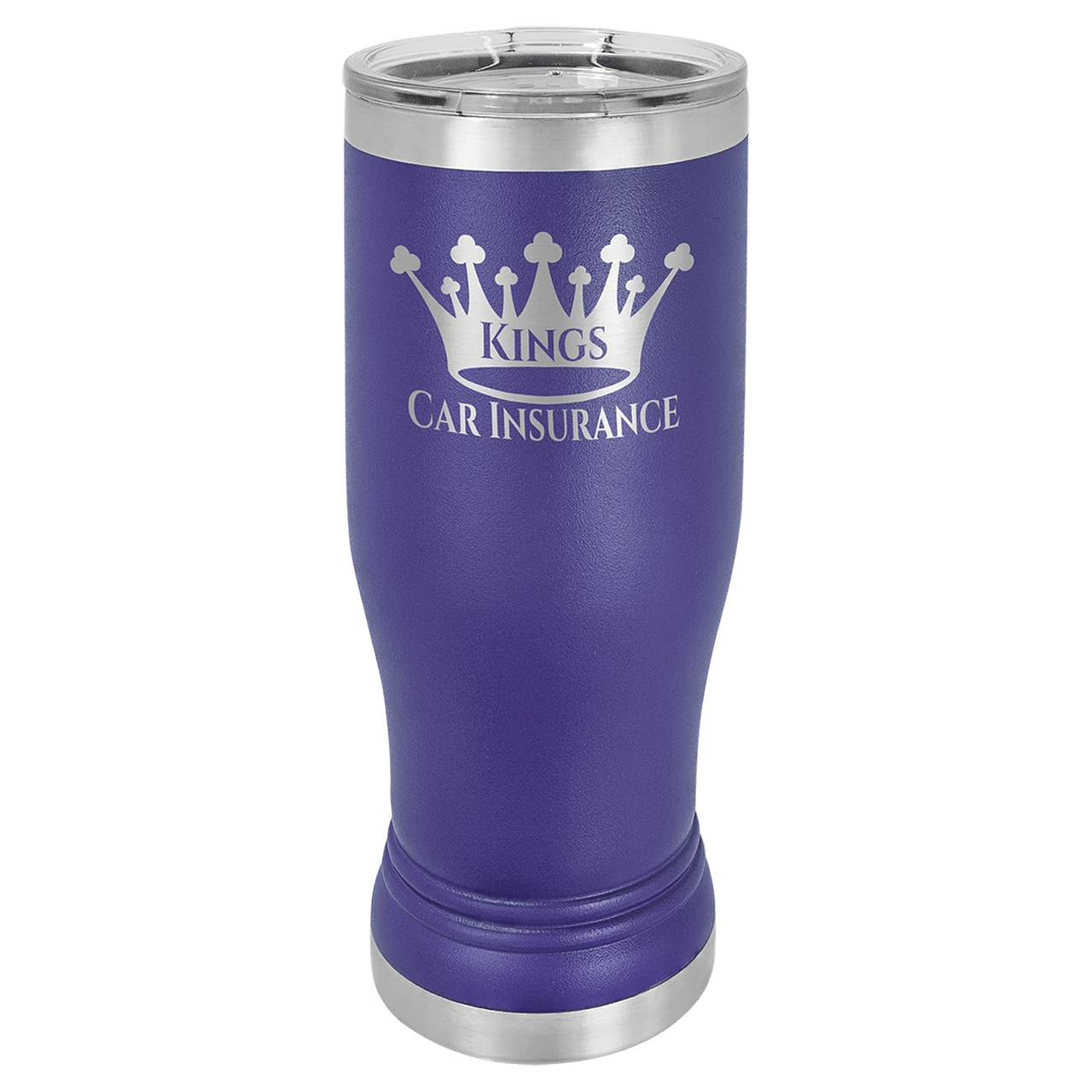 Purple 14 oz. Polar Camel Pilsner with Clear Lid