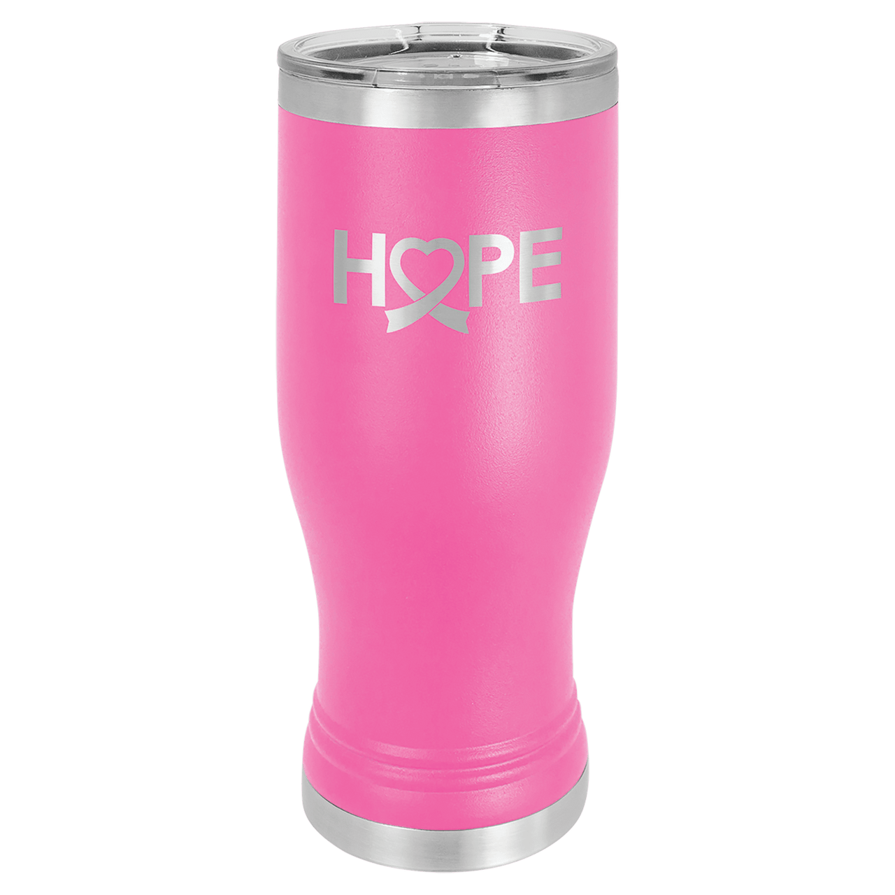 Polar Camel Pink 20 oz. Pilsner with Clear Lid