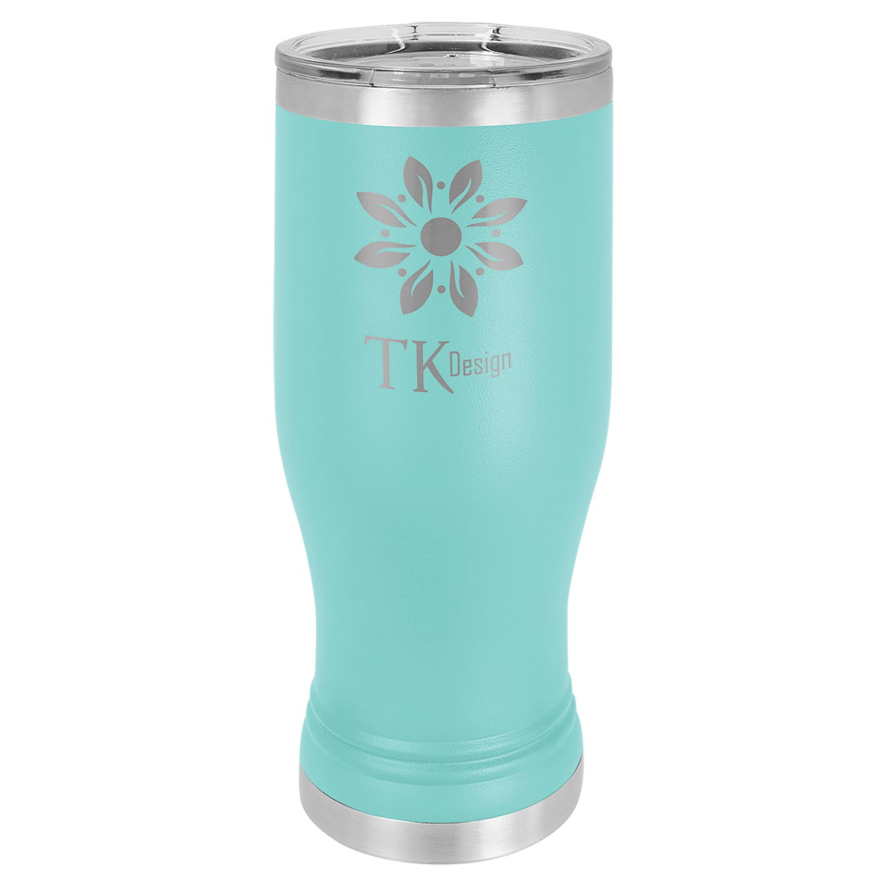 Polar Camel Teal 20 oz. Pilsner with Clear Lid