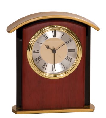 6 1/2" Mahogony Finish Square Arch Clock