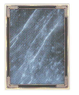 5" x 7" Gray/Gold Brass Plated Steel Marble Mist Plaque Plate