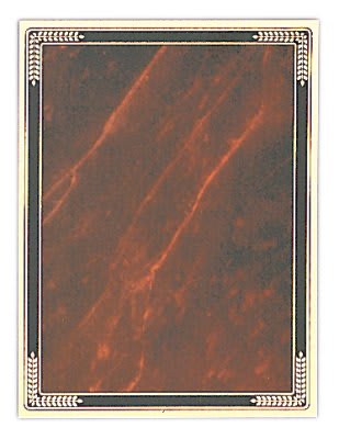 5" x 7" Gray/Gold Brass Plated Steel Marble Mist Plaque Plate