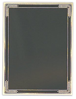 5" x 7" Gray/Gold Brass Plated Steel Marble Mist Plaque Plate