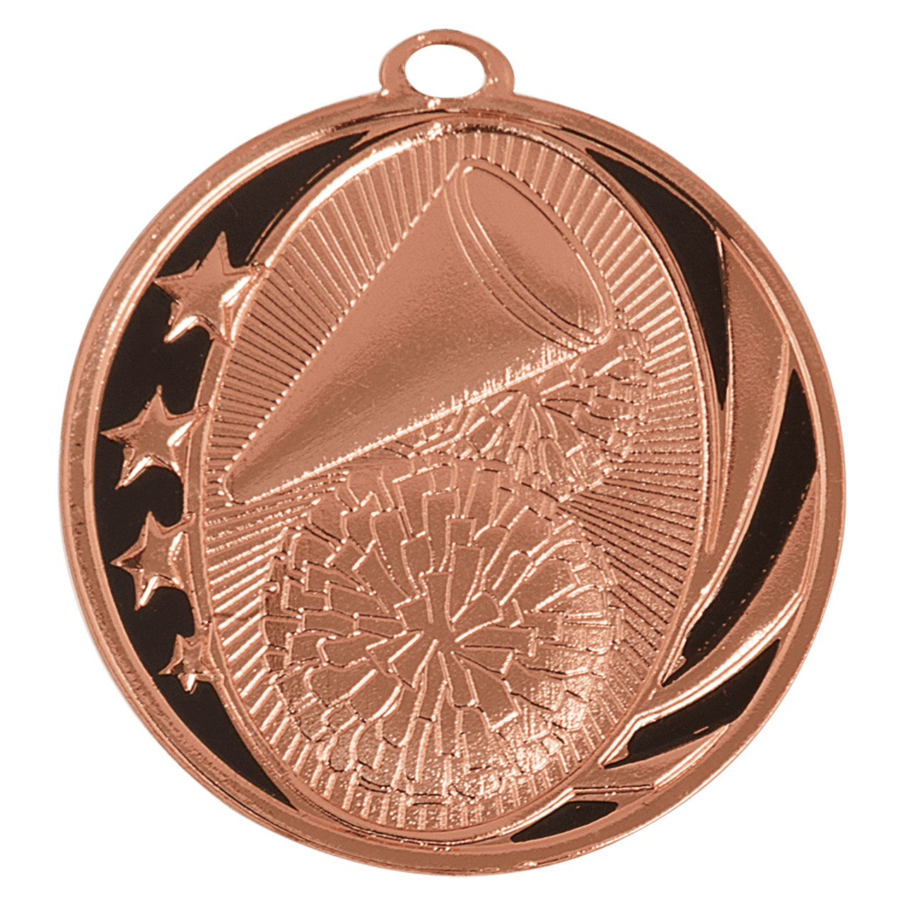 2" Bright Silver Cheer Laserable MidNite Star Medal