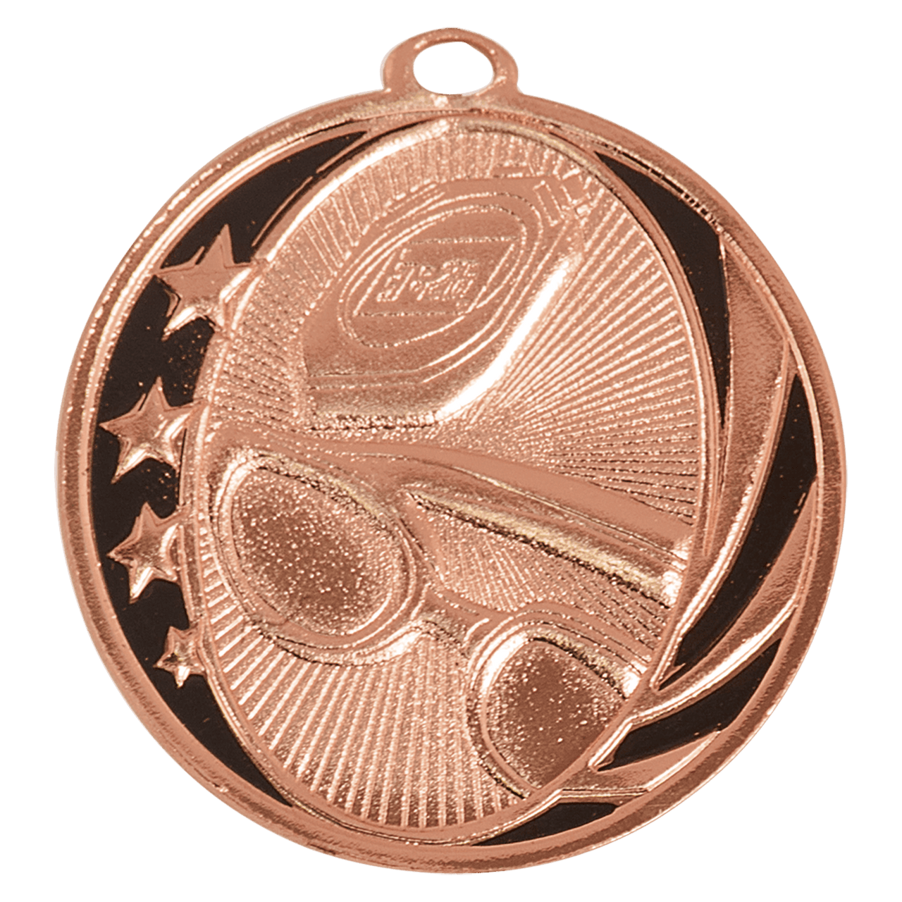 2" Bright Silver Swimming Laserable MidNite Star Medal