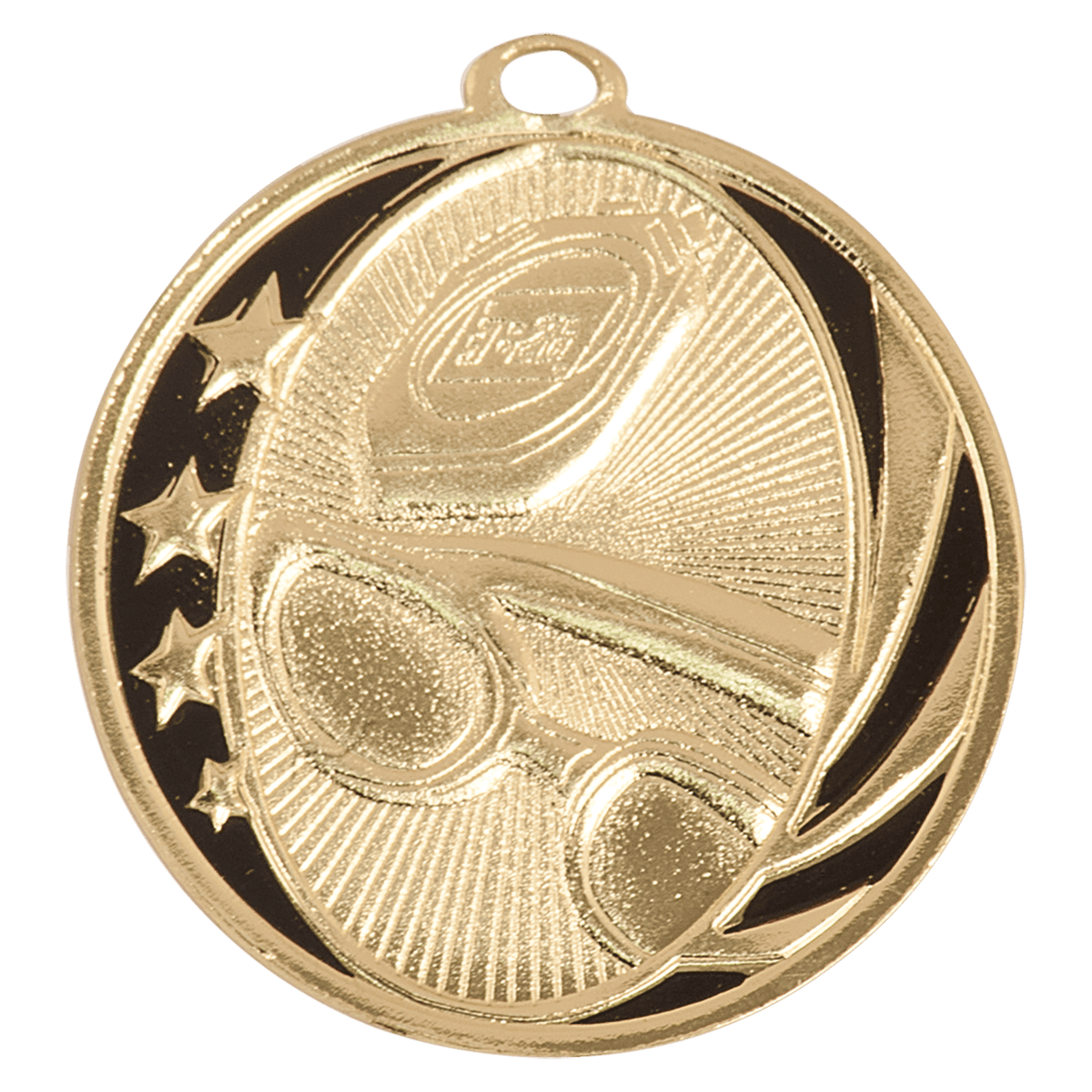 2" Bright Silver Swimming Laserable MidNite Star Medal