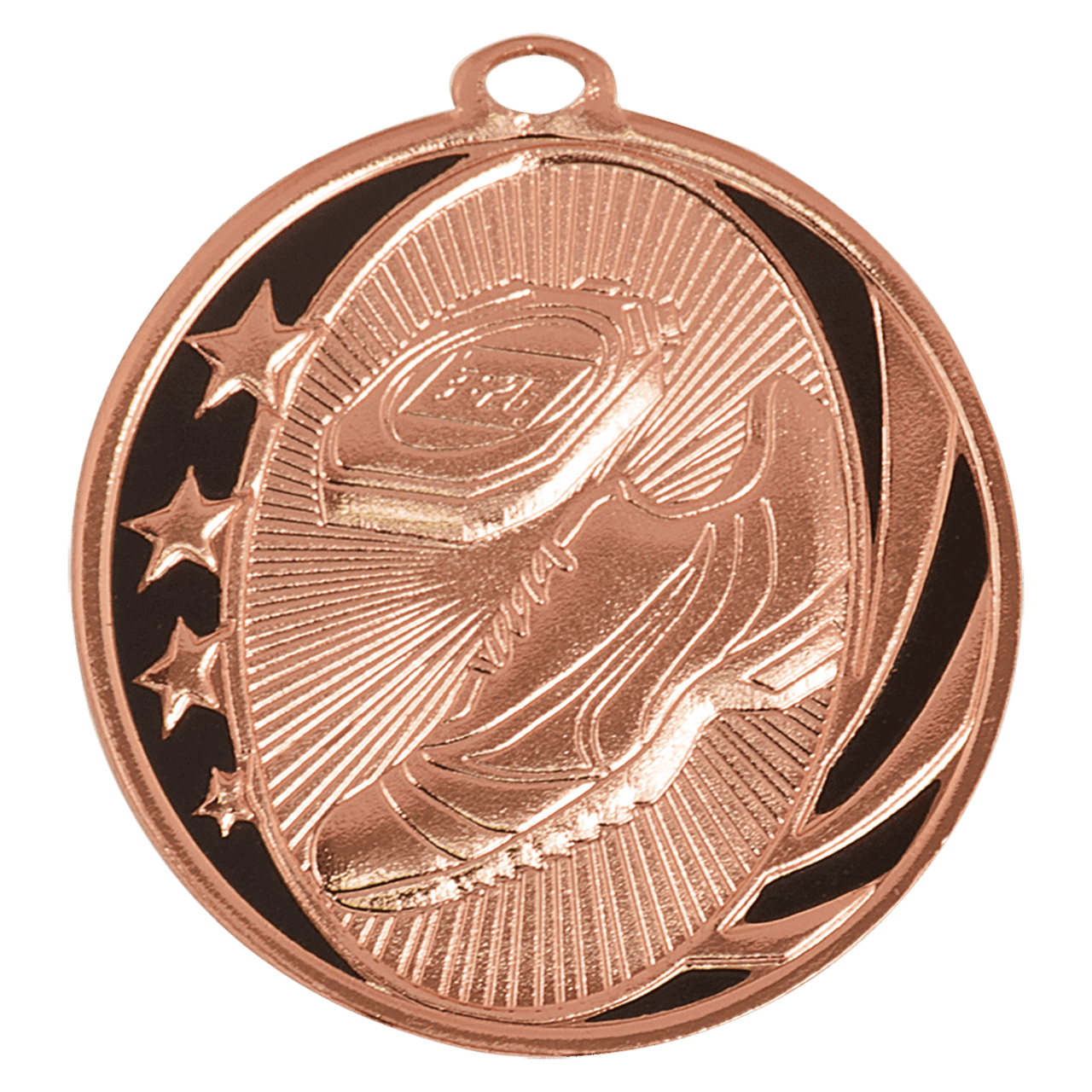 2" Bright Silver Track Laserable MidNite Star Medal
