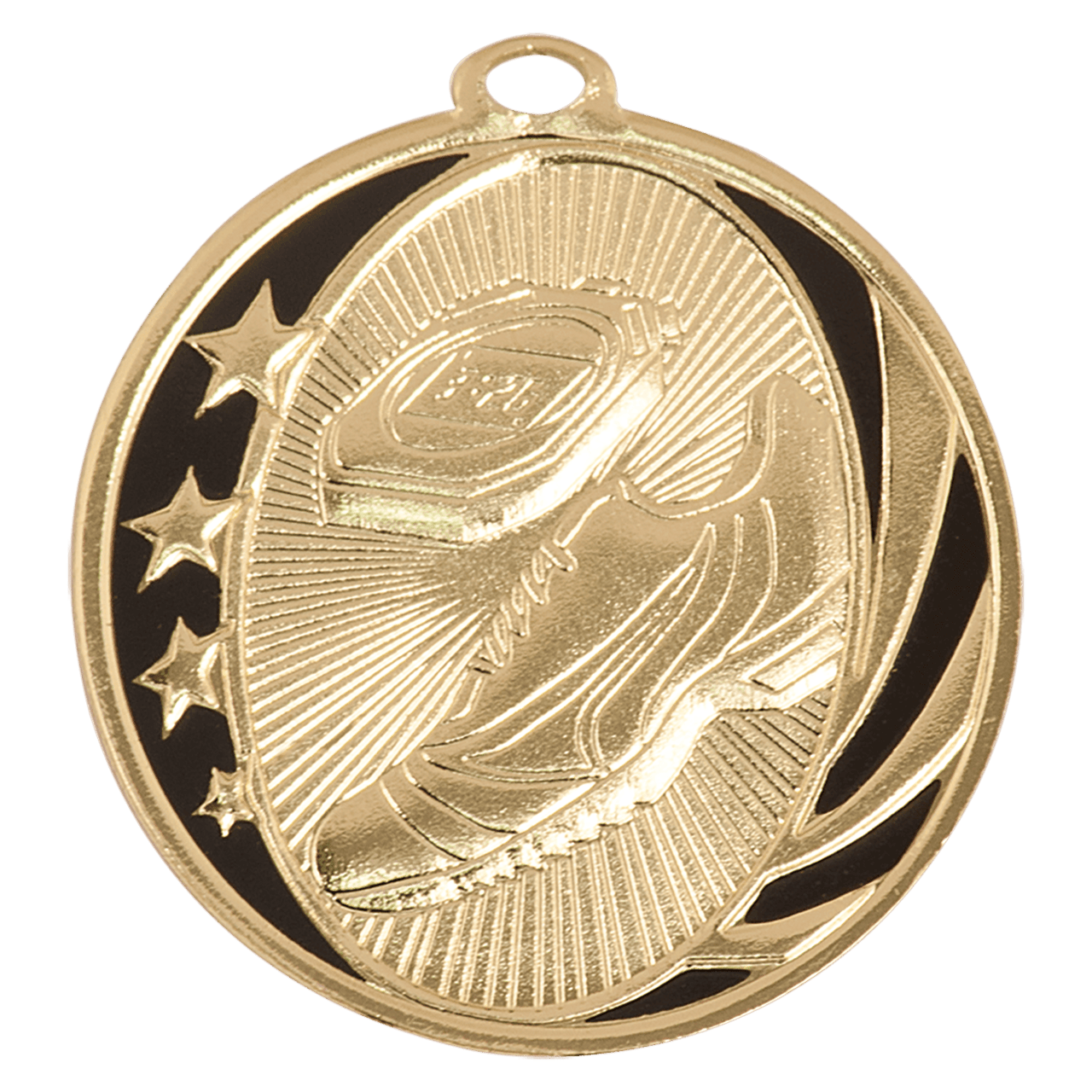 2" Bright Silver Track Laserable MidNite Star Medal