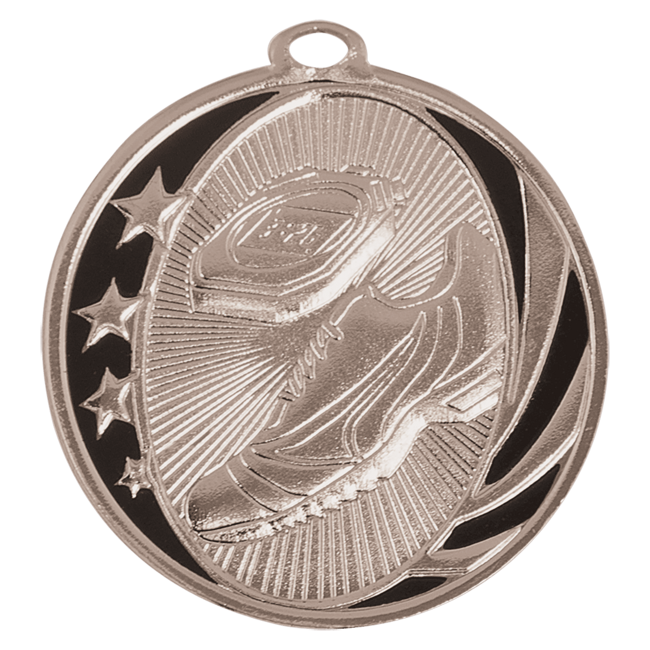 2" Bright Silver Track Laserable MidNite Star Medal