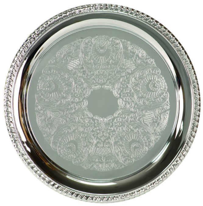 12" Round Chrome Plated Tray