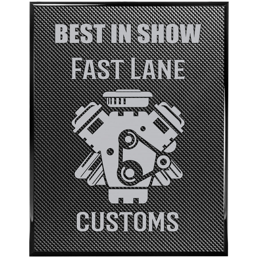 6" x 8" Piano Carbon Fiber Finish Plaque