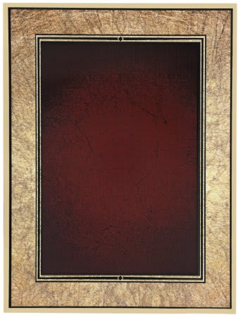 6 7/8" x 9 7/8" Burgundy/Gold Art Plaque Plate