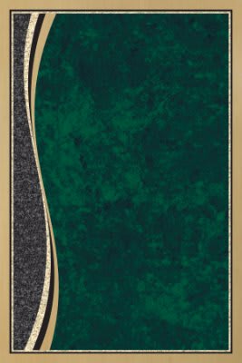 7" x 10" Green Marble/Gold Brass Plated Steel Patina Plaque Plate