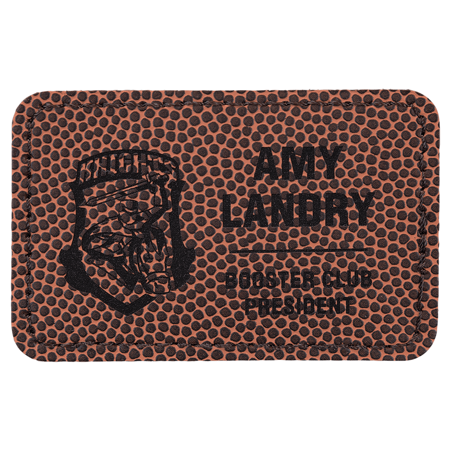 3" x 2" Rectangle Laserable Leatherette Patch with Adhesive