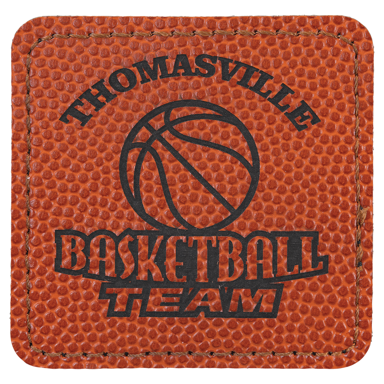 2 1/2" x 2 1/2" Square Football Laserable Leatherette Patch with Adhesive