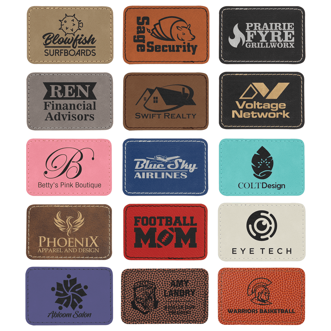 3" x 2" Rectangle Laserable Leatherette Patch with Adhesive