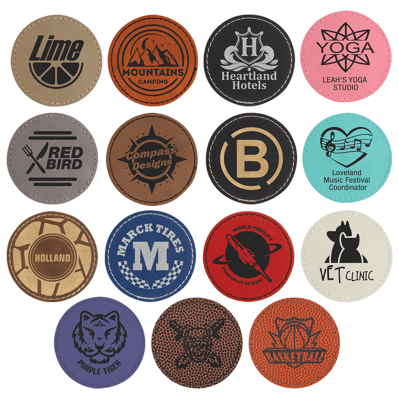 3" x 2" Oval Laserable Leatherette Patch with Adhesive Sample Set
