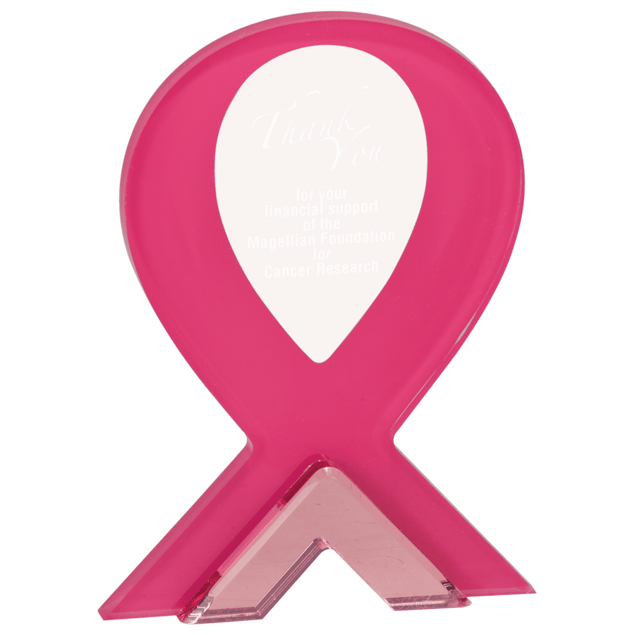 7" Pink Ribbon Standup Acrylic