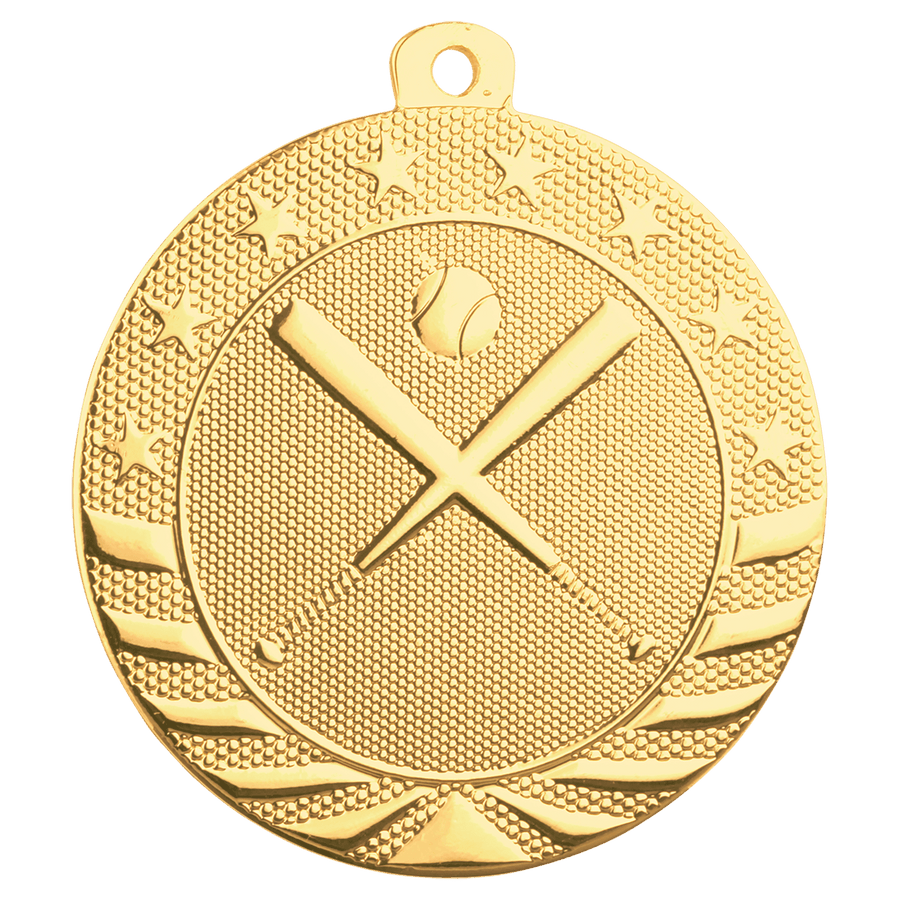 2" Bright Bronze Baseball/Softball Starbrite Medal