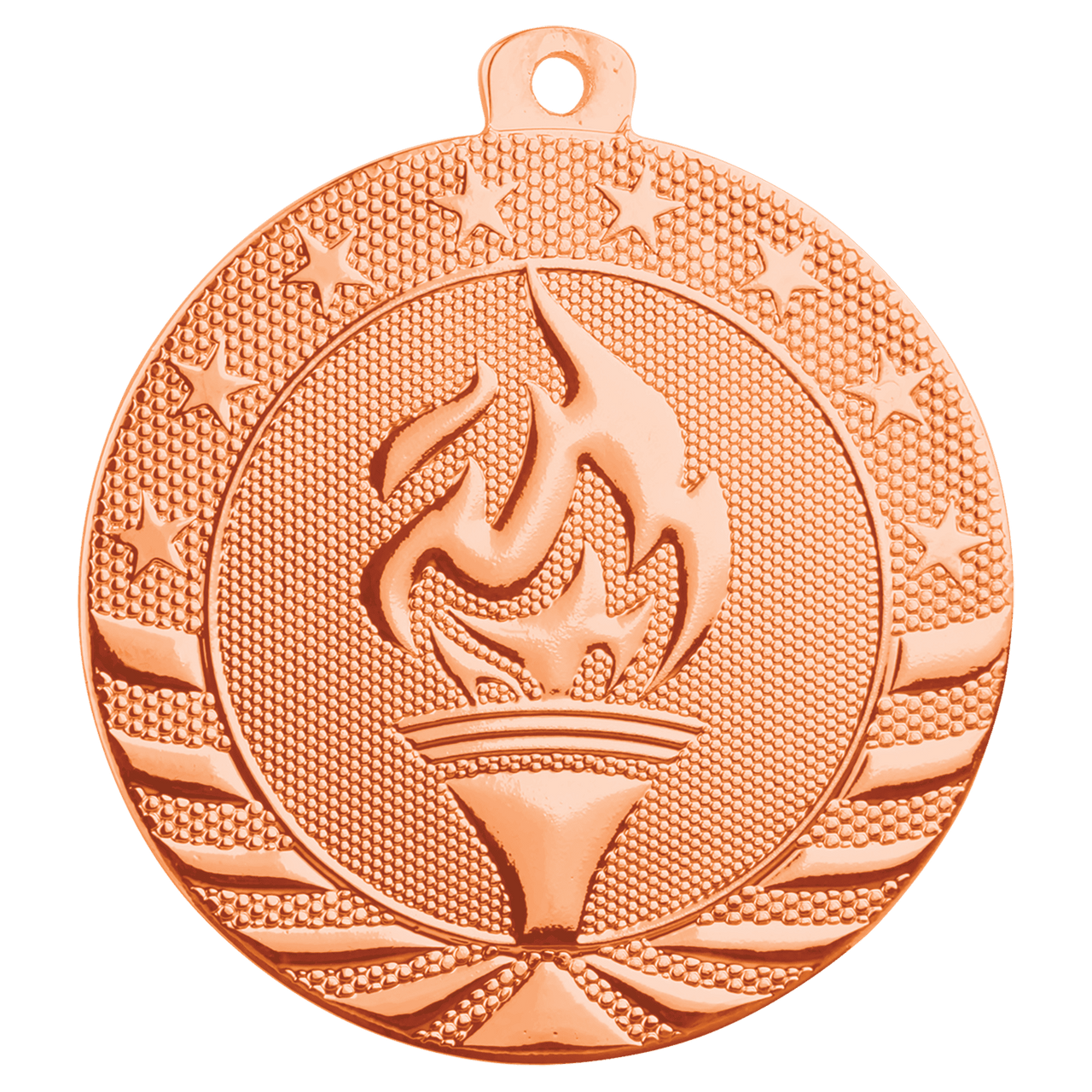 2" Bright Bronze Torch Starbrite Medal