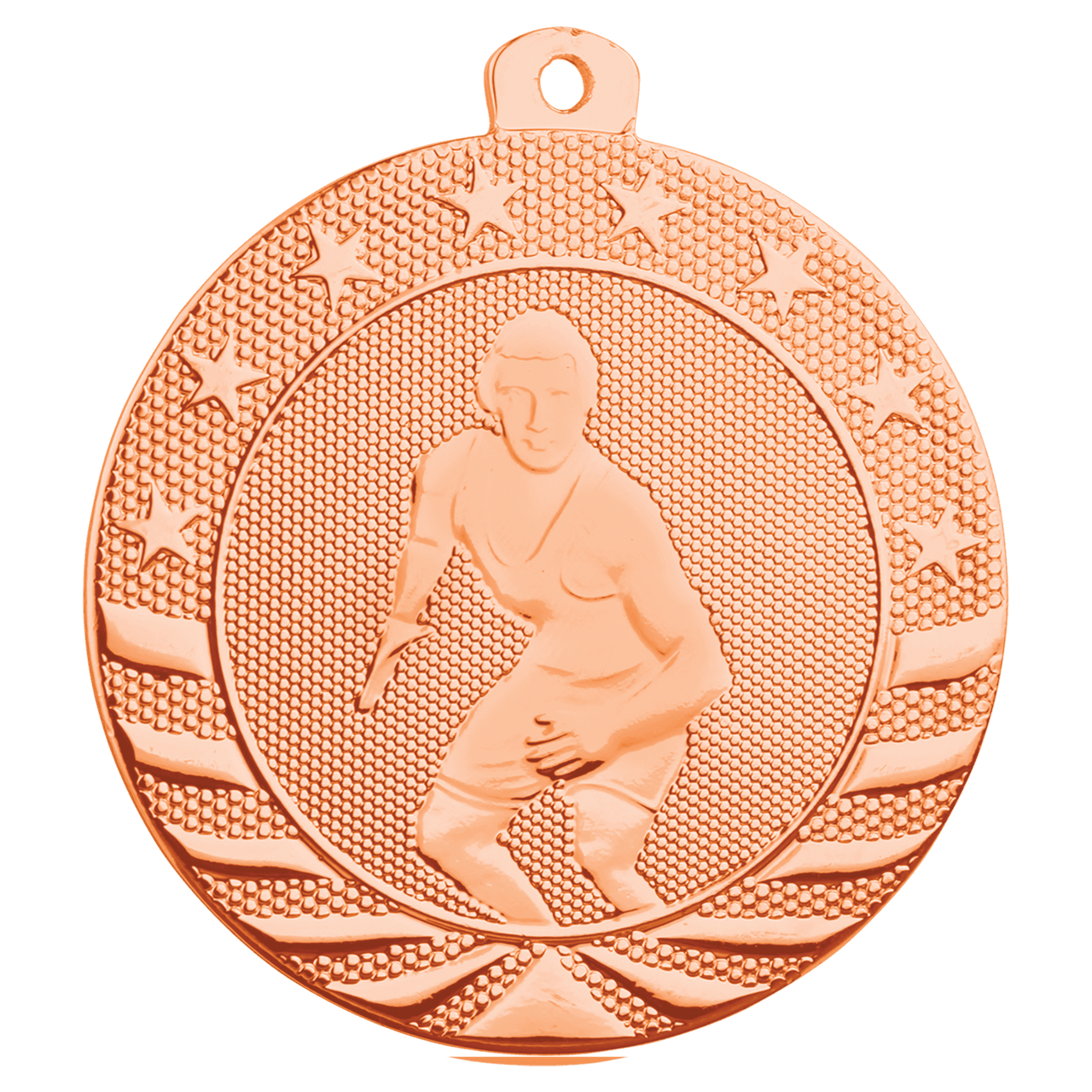2" Bright Bronze Wrestling Starbrite Medal