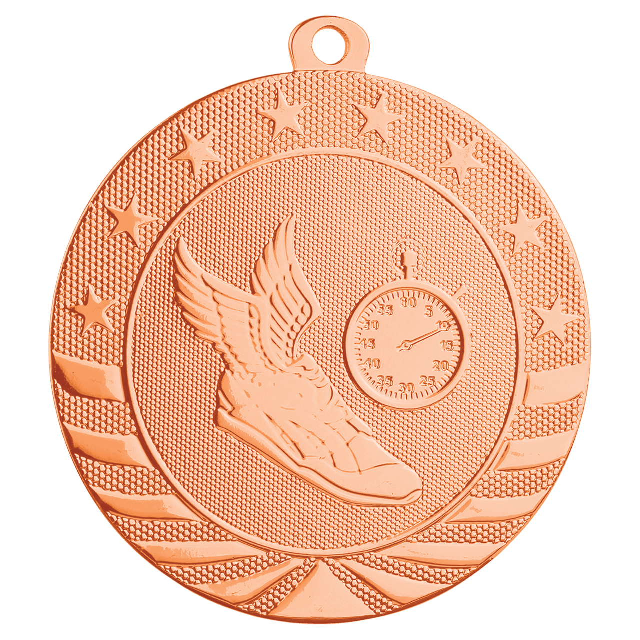 2 3/4" Bright Gold Track Starbrite Medal