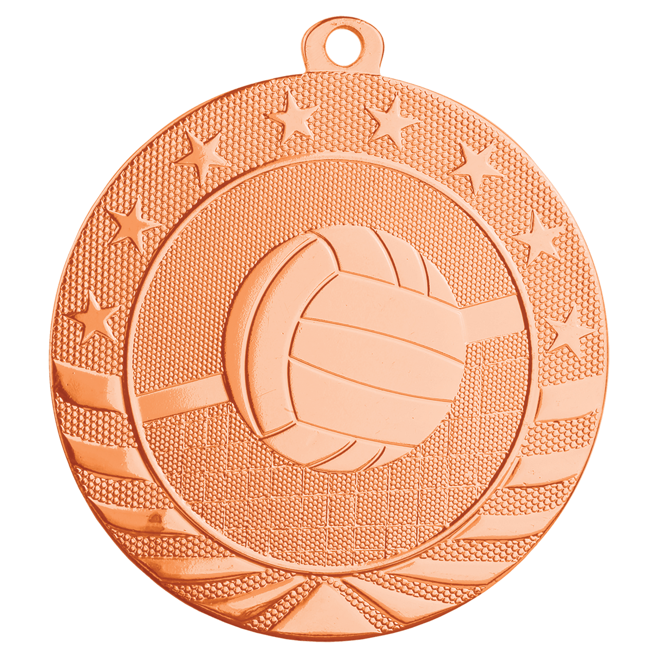2 3/4" Bright Silver Bowling Starbrite Medal