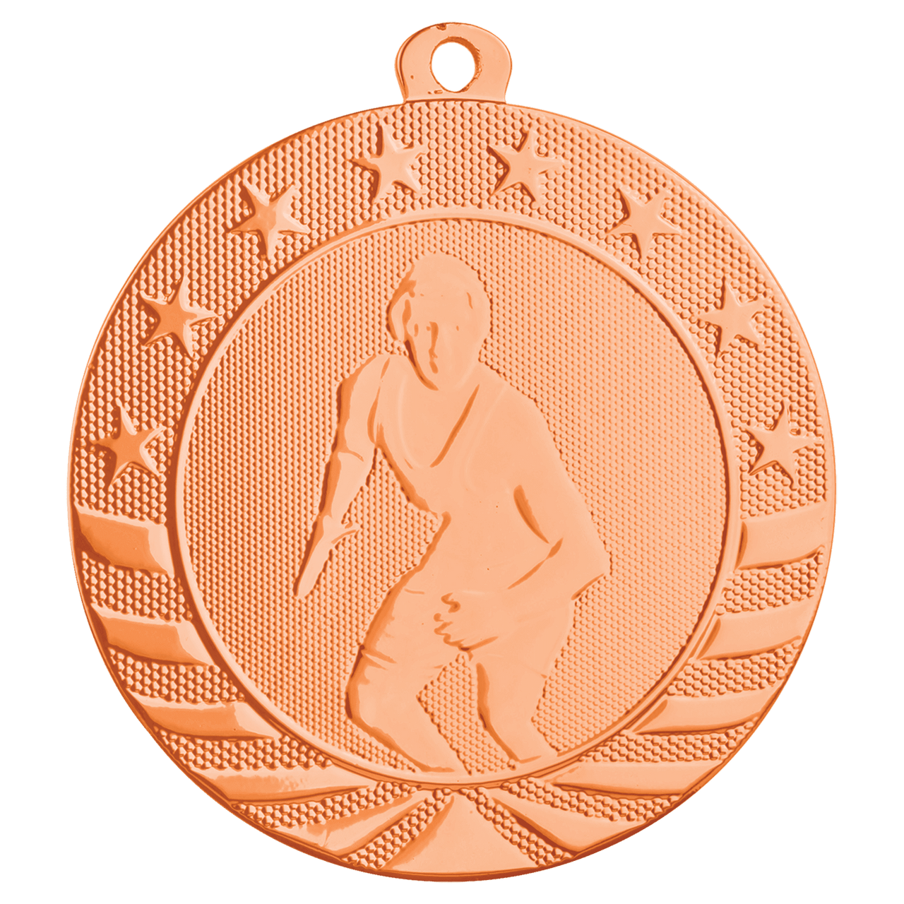 2 3/4" Bright Gold Wrestling Starbrite Medal