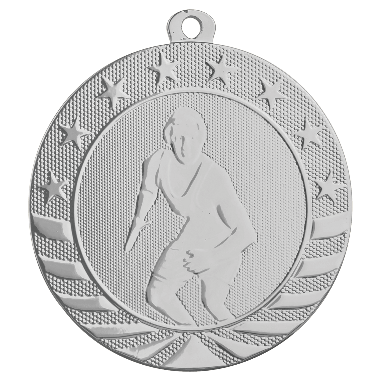 2 3/4" Bright Gold Wrestling Starbrite Medal