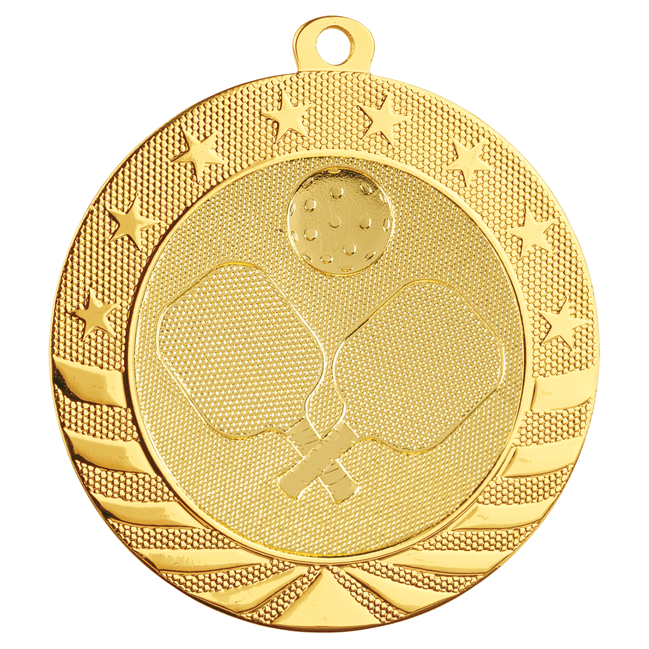 2 3/4" Bright Silver Pickleball Starbrite Medal