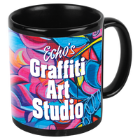 Thumbnail for 11 oz. Black/White Sublimatable Ceramic Banner Mug