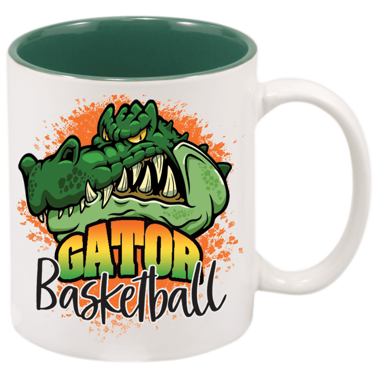 11 oz. White/Green Sublimatable Ceramic Mug